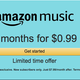 Four Months of Amazon Music | $1 | Amazon | Prime Members only